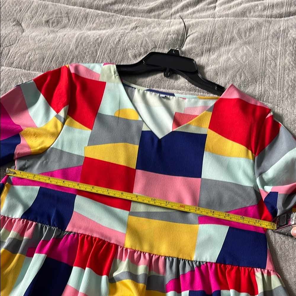 Colorful Geometric Pattern Dress - Picture 9 of 10